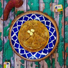 A picture of Shakarkand Parathas.