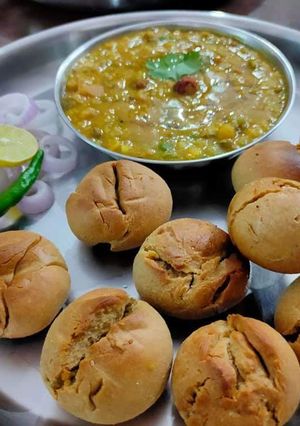 A picture of Dal batti churma.