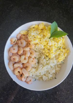 Foto resep Nasi jeruk with sauted shrimp and scrambled egg