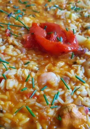 Una foto de Cazuela de mariscos. #delantaldorado