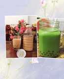 Trà sữa trân châu + thái xanh🥤