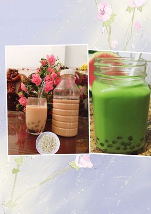 Hình của món Trà sữa trân châu + thái xanh🥤.