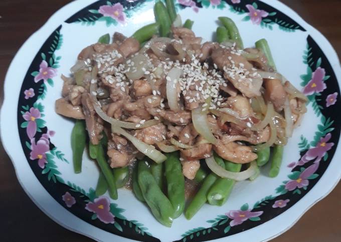 Chicken teriyaki (ayam teriyaki buncis)