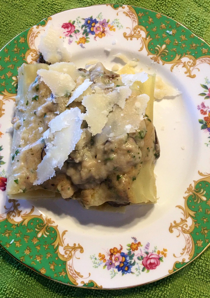 Una foto de Canelones de setas