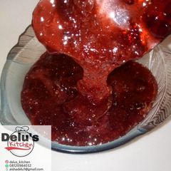 A picture of Home made strawberry jam.
