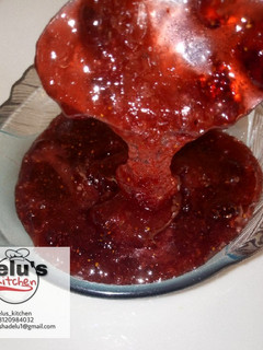 A picture of Home made strawberry jam.