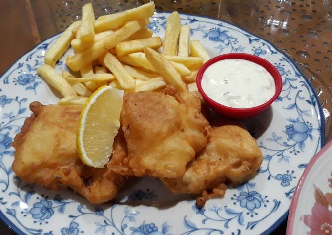 Fish 'n Chips Porsi Berdua + Tartar Sauce