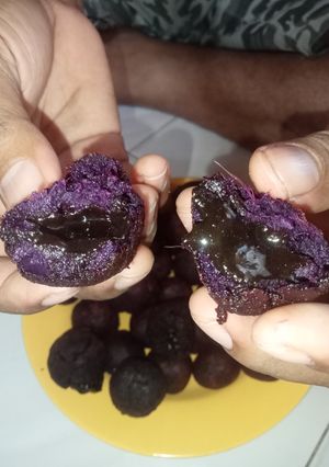 Foto resep Bola Bola ubi ungu Isi Coklat