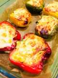 Pimientos tricolor rellenos vegetarianos