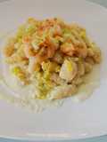 Malloreddus con porri e gamberi