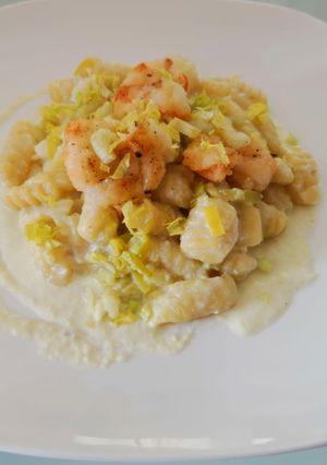 Foto di Malloreddus con porri e gamberi