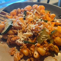 Chicken Sausage Cavatappi Bolognese A picture of Chicken Sausage Cavatappi Bolognese.