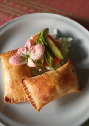 Una foto de Rollos de jamón y queso