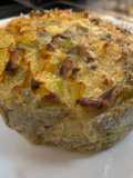 Tortilla de patata, berenjena y cebolla en Lékué + Airfryer Cosori