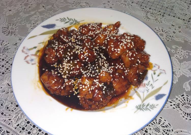 Resep Ayam Saus Asam Manis (Dark Mode - Oriental), Lezat