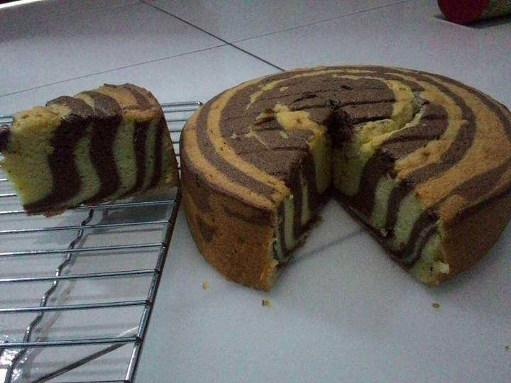 Cara Bikin Zebra cake putih telur Anti Gagal