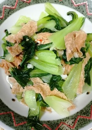 青江菜炒豆皮 的食譜成品照片