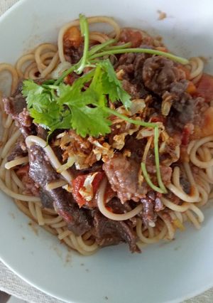 Hình của món Mì spaghetti Việt Nam.