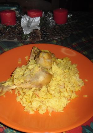 Una foto de Risotto de pollo
