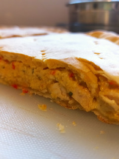 Una foto de Tarta de puerro y pollo