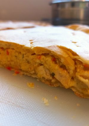 Una foto de Tarta de puerro y pollo