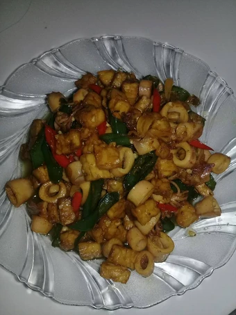 Cara Simple Menyiapkan Resep  Tumis Cumi asin Campur tempe yang Bikin Ngiler, Enak