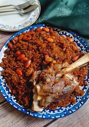 صورة لوصفة رز بدبس الرمان
