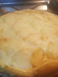 Una foto de Pastel de papa con jamón y queso