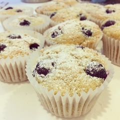 A picture of Vegan Blueberry and Almond Cupcakes.