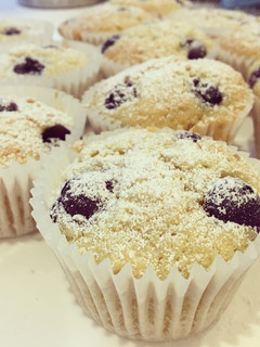 A picture of Vegan Blueberry and Almond Cupcakes.