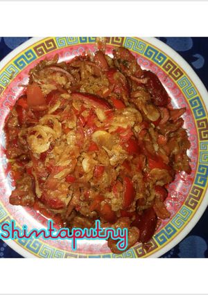 Foto resep Kulit melinjo campur udang rebon