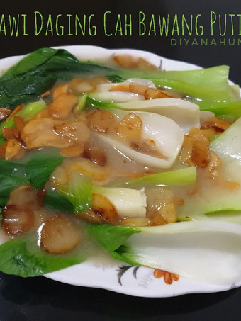Resep Sawi Daging Cah Bawang Putih Rumahan