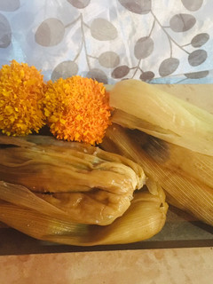 Una foto de Tamal de salsa verde oaxaqueño