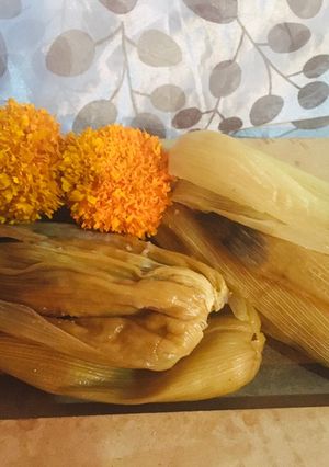 A picture of Oaxacan Green Sauce Tamal.