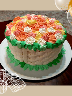 عکسی از دستور کیک تولد سبد گل 🥳🎂