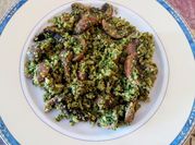 Una foto de arroz de brócoli