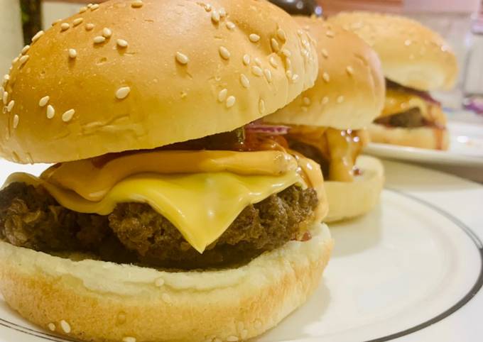 The ultimate homemade American style beef burger