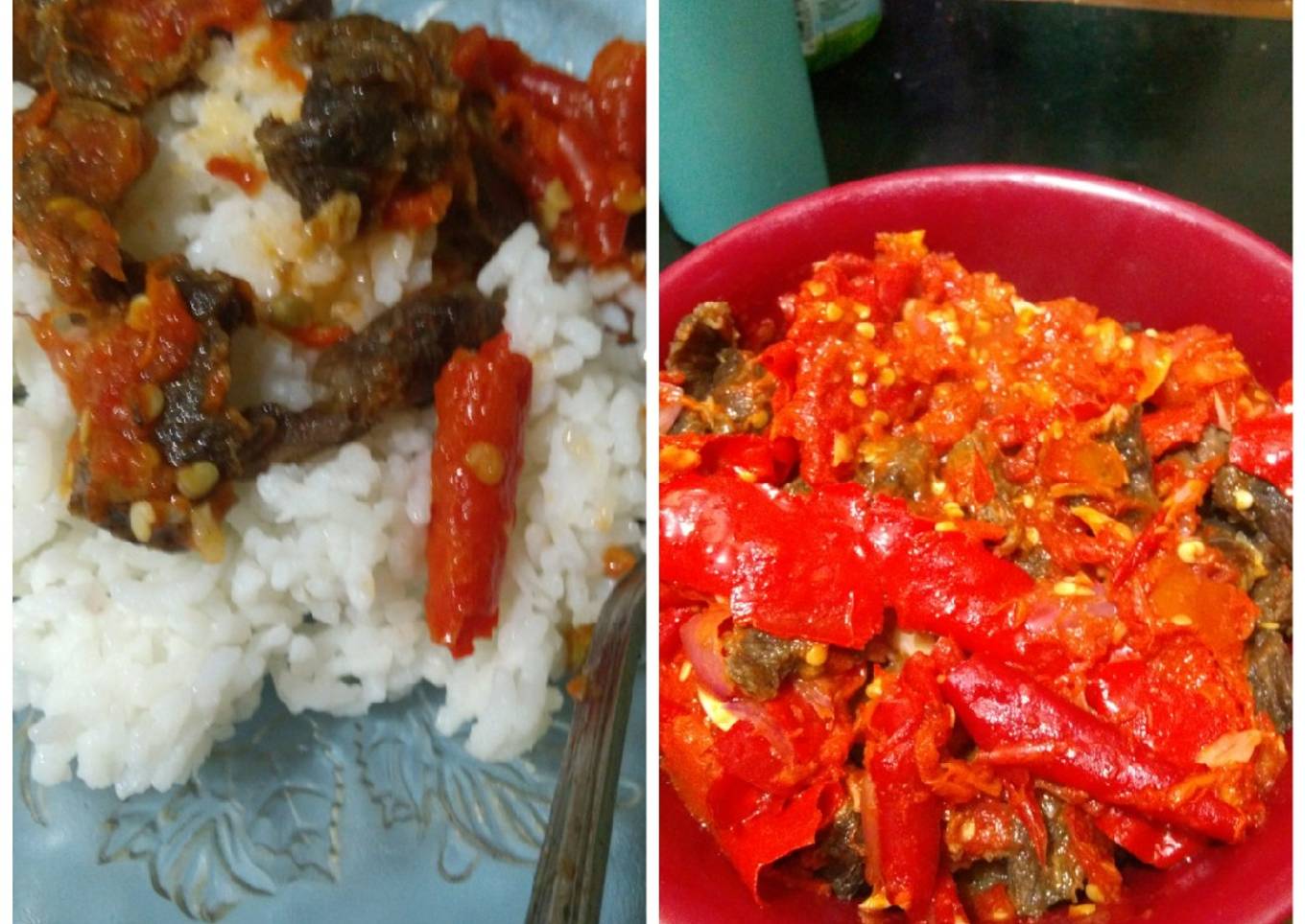 Balado dendeng sapi