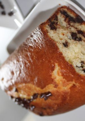 Une photo de Cake moelleux aux pépites de chocolat