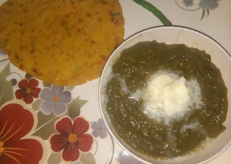 Recipe of Any-night-of-the-week Makki Ki Roti with Sarso Saag