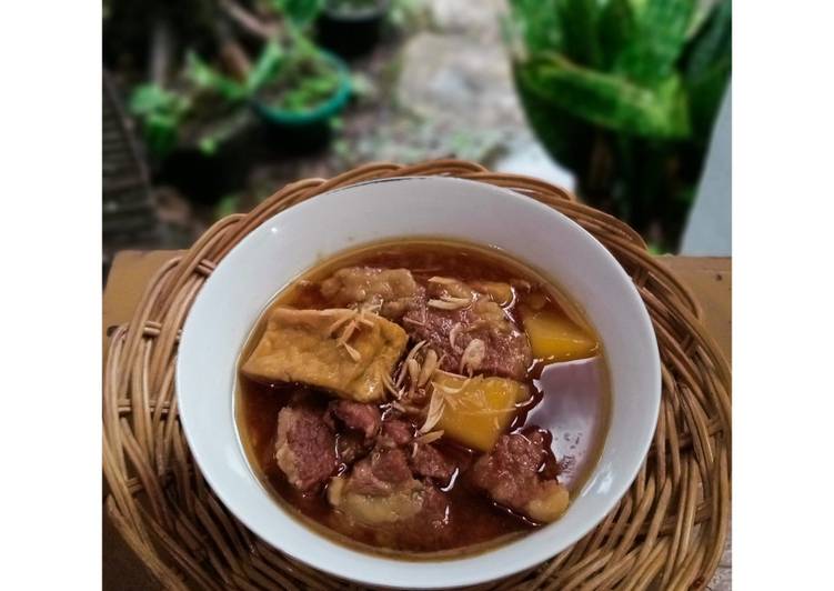 Langkah Mudah untuk Membuat Semur daging hutang (tahu & kentang ?) yang Lezat