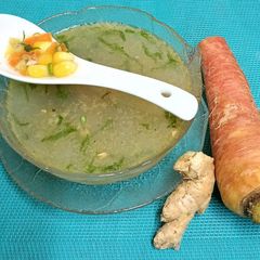 A picture of Zesty Carrot 🥕 & Ginger 🫚 Clear Soup.
