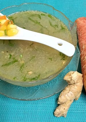 A picture of Zesty Carrot 🥕 & Ginger 🫚 Clear Soup.