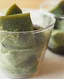 Matcha Warabi mochi (抹茶わらび餅) muy gelatinoso