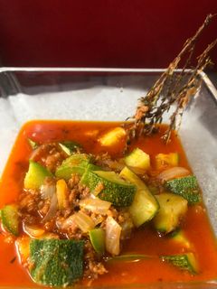 Una foto de Sopa de calabazas con chorizo
