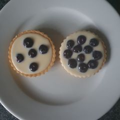 A picture of Homemade Custard Blueberry Tartlets.