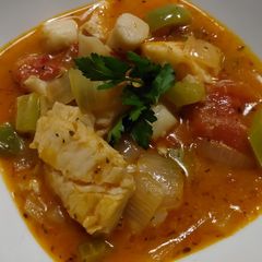 Etouffee-inspired seafood stew A picture of Etouffee-inspired seafood stew.
