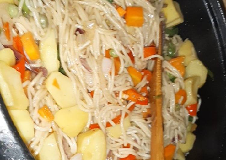 Easiest Way to Make Tasty Stir fried spaghetti | This is Recipe So Perfect You Must Undertake Now !!