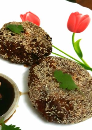 A picture of राजमाऔरसब्जियों की टिक्की.