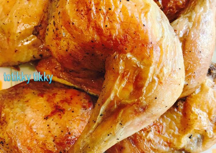 ไก่อบเกลือพริกไทยดำสูตรทำง่าย